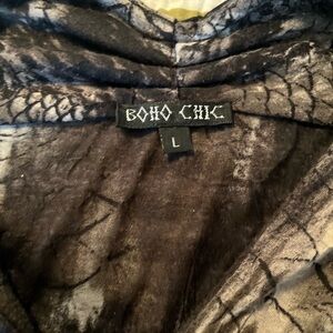 Boho Chic Black Patterned Top - Large